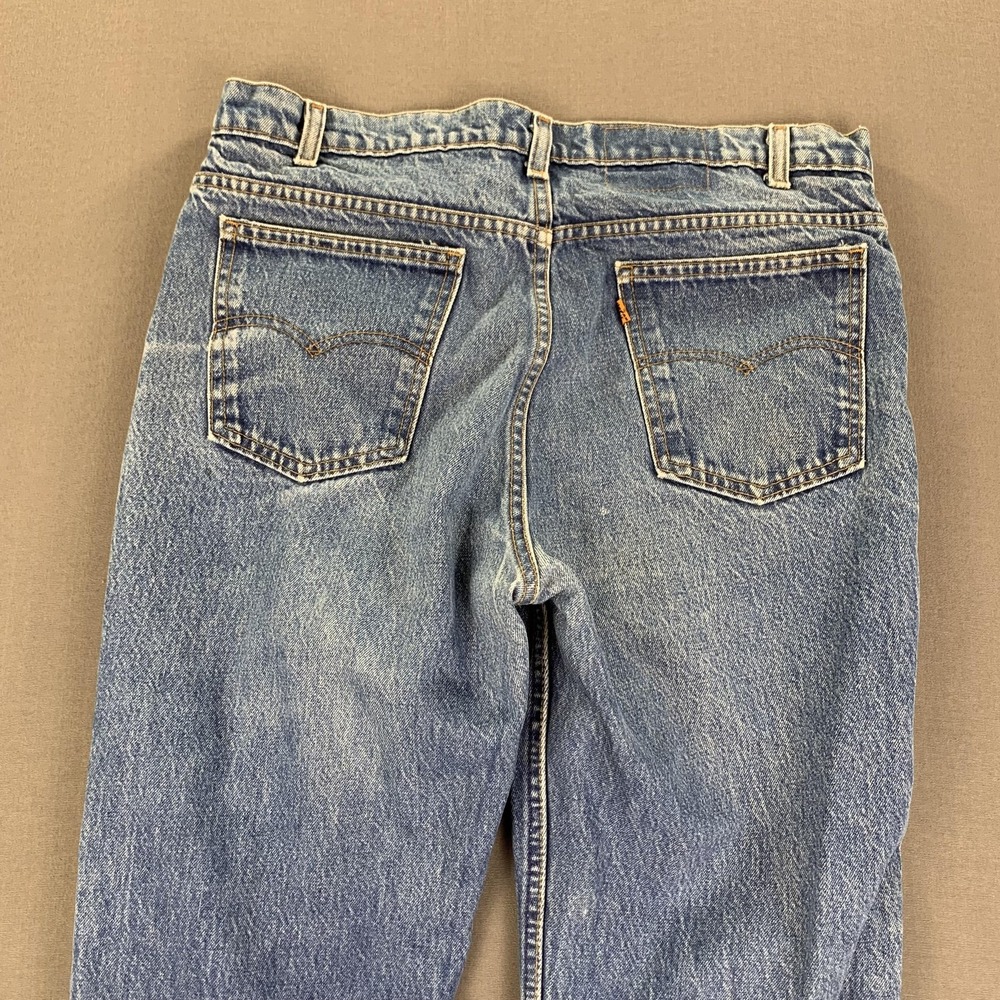 VTG Levis 40559 Jeans Mens 38x30 (Fits 36x29) Blue Straight Denim Orange Tab 80s